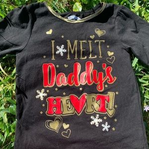 Two piece set “I Melt Daddy’s Heart” shirt w/ pant